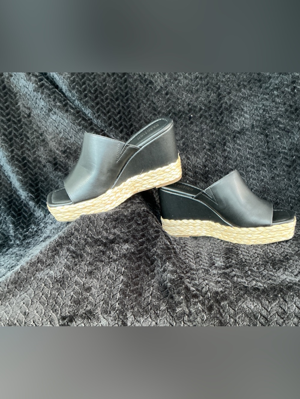 Kenneth Cole Reaction Black Slide Platform Espadrilles - Picture 4 of 9